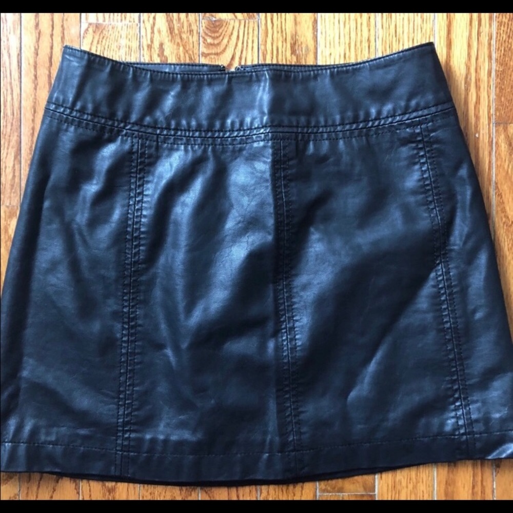 Free People Vegan Leather Mini Skirt